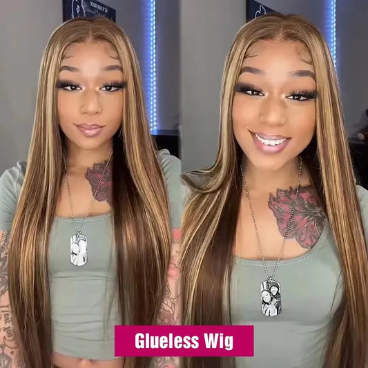 Glueless Highlight Straight Wig