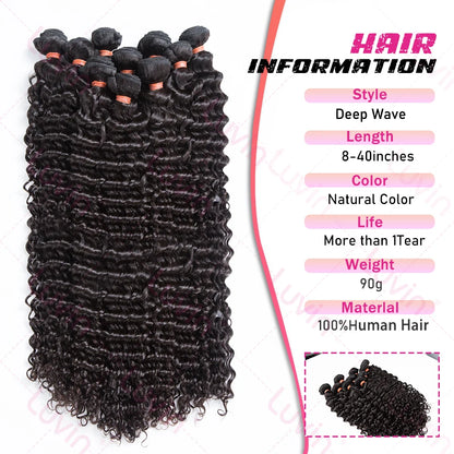 Deep Wave Human Hair Bundles