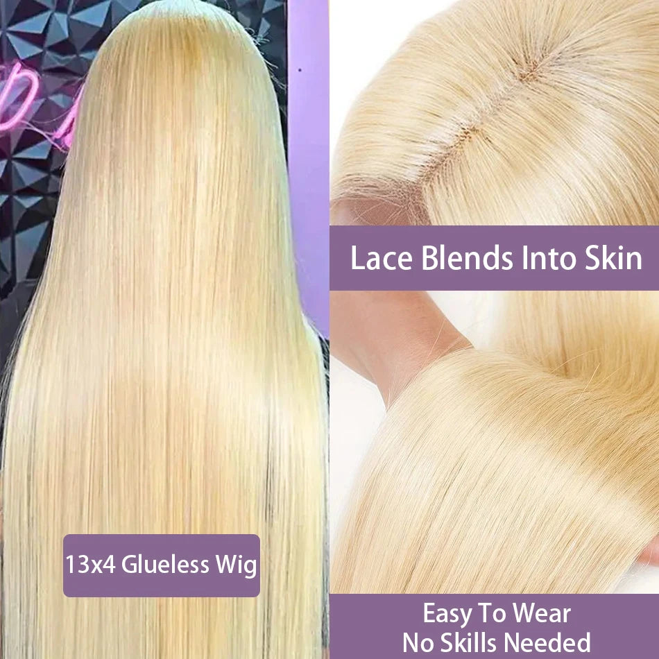 Honey Blonde Glueless Human Hair Wig