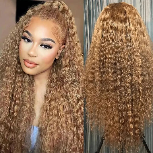 Ombre Brown Curly Glueless Wig