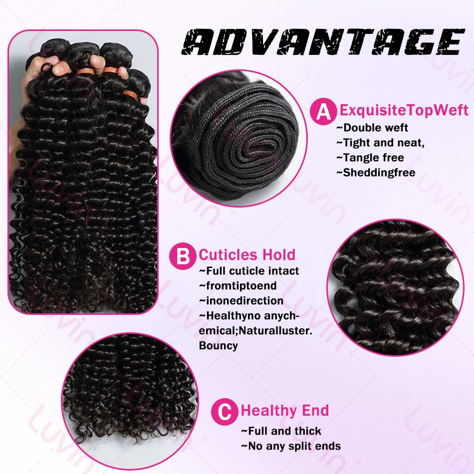 Deep Wave Human Hair Bundles