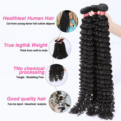 Deep Wave Human Hair Bundles