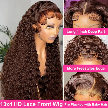 Chocolate Brown Deep Wave Wig